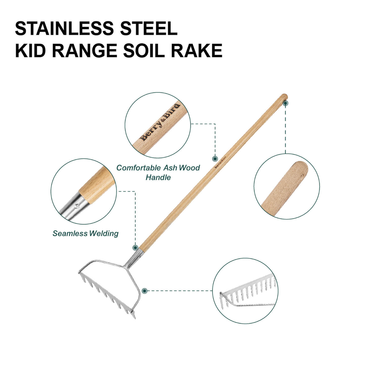 Stainless Steel Kid Range Soil Rake