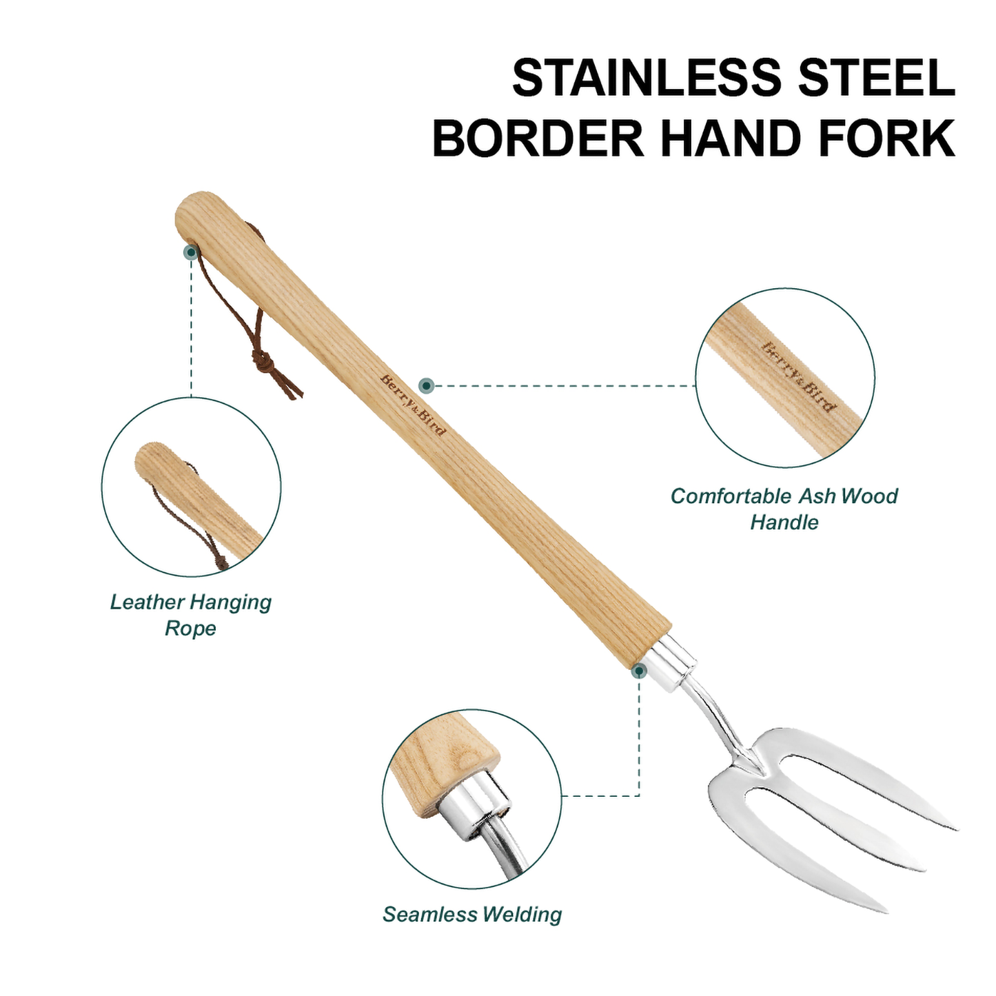 Stainless Steel Border Hand Fork