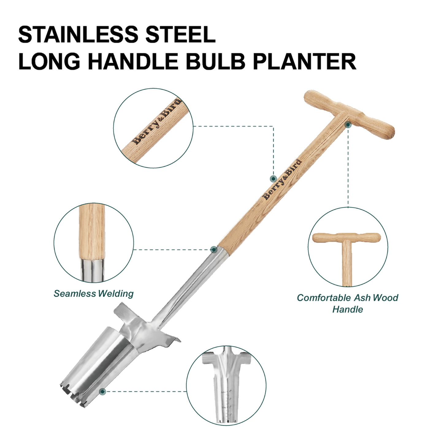 Stainless Steel Long Handle Bulb Planter