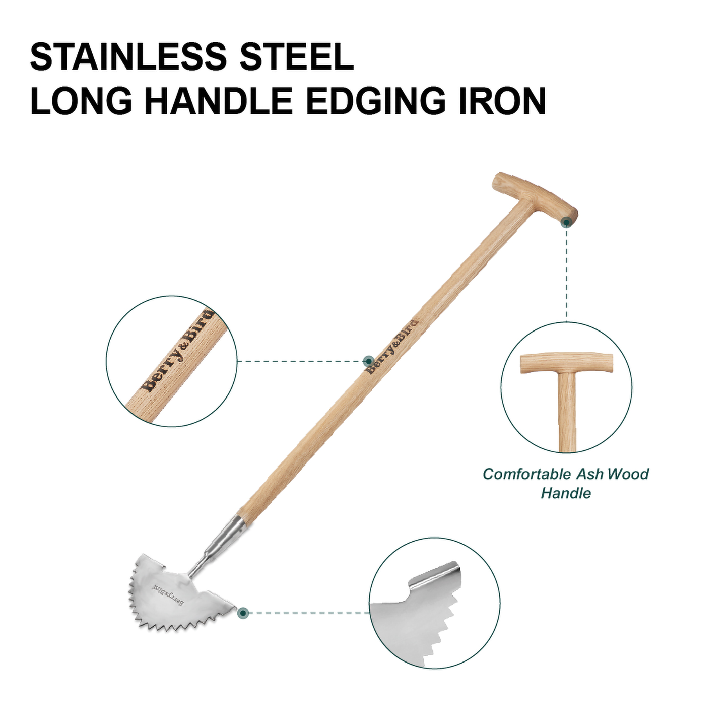Stainless Steel Long Handle Edging Iron