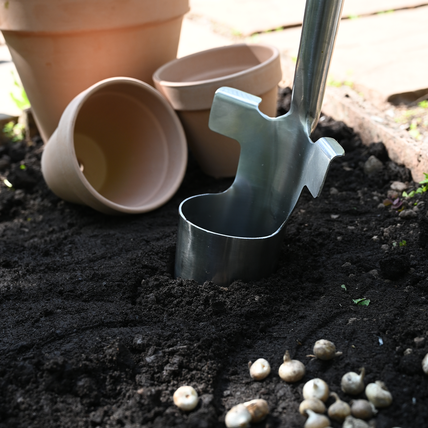 Stainless Steel Long Handle Bulb Planter