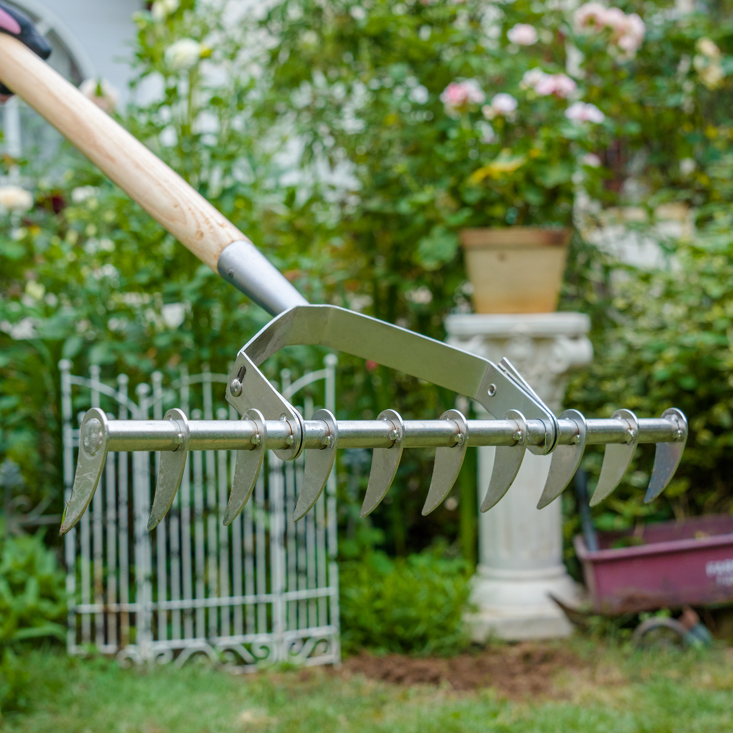 Stainless Steel Long Handle Scarifying Rake
