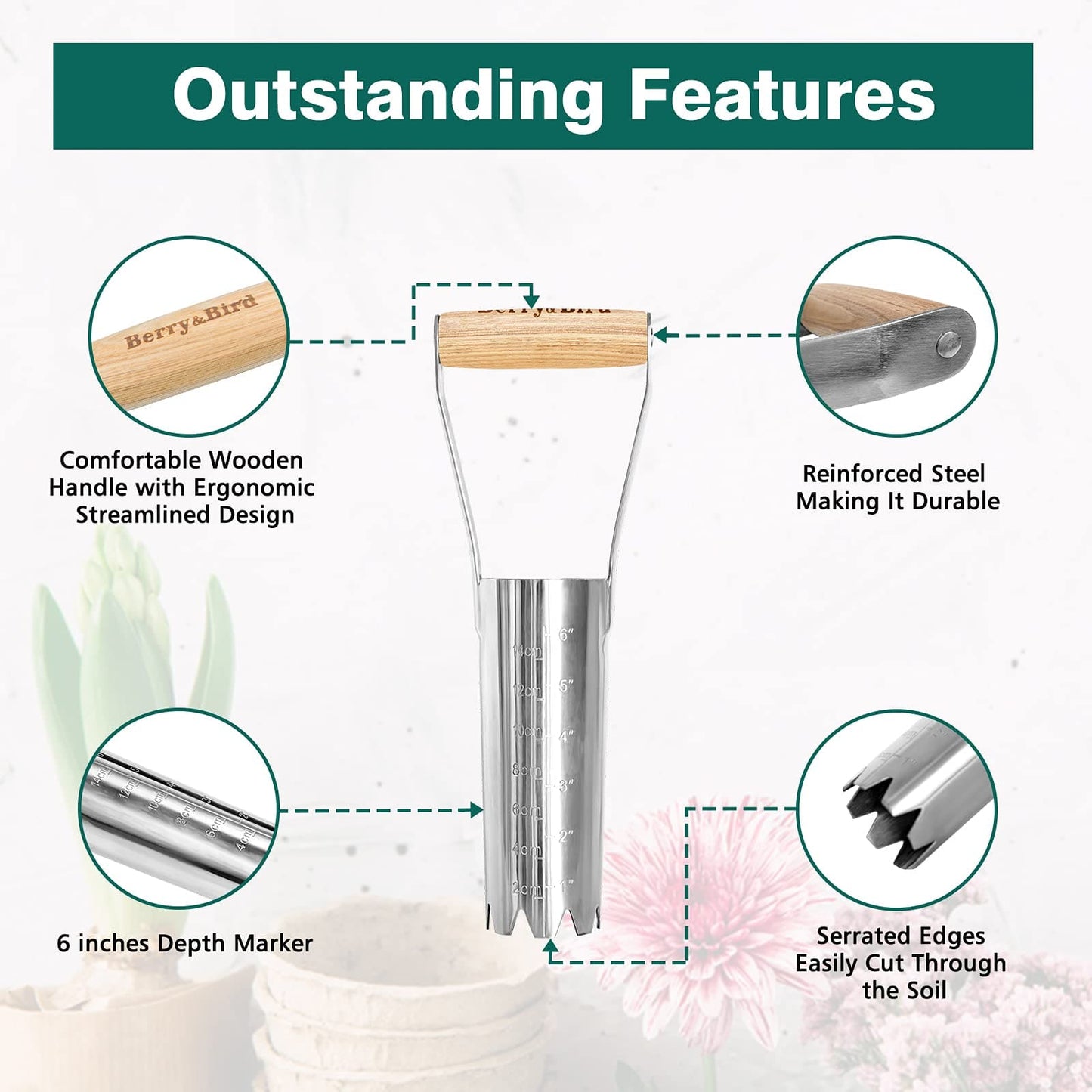 Stainless Steel Large Bulb Planter