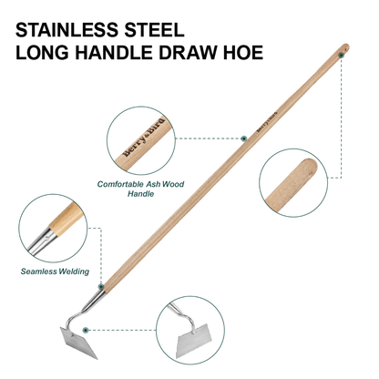 Stainless Steel Long Handle Draw Hoe