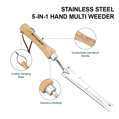 Stainless Steel 5-in-1 Hand Multi Weeder