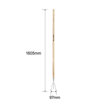 Stainless Steel Long Handle 3 Prong Cultivator